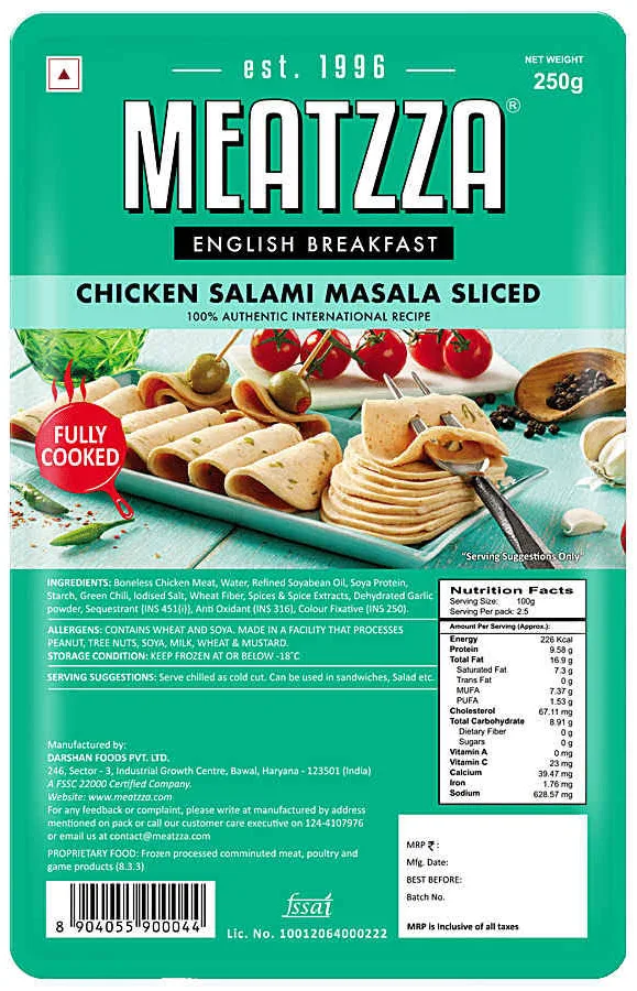 Meatzza Chicken Salami Masala Sliced 250 G